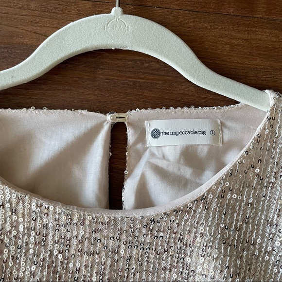 Sequin Bubble Crop Top - Ivory - Picture 4 of 5